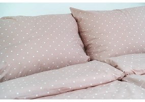 Stanex Pościel bawełniana Różowa kropka, 140 x 220 cm, 70 x 90 cm