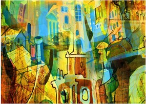 Obraz - Architektura, abstrakcja kubistyczna (70x50 cm)