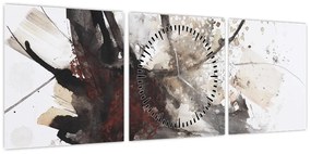 Obraz obrazu abstrakcyjnego (z zegarem) (90x30 cm)