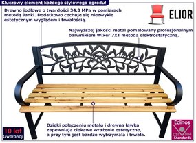 Ogrodowa ławka z ozdobnym oparciem W9-D18