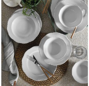 Zestaw obiadowy 18 elementów — biały, porcelana