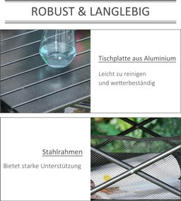 Outsunny aluminiowy składany stół kempingowy, 70 cm x 70 cm x 69 cm