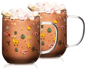 4Home Kubek szklany Hot&Cool Christmas 350 ml, 2 szt.