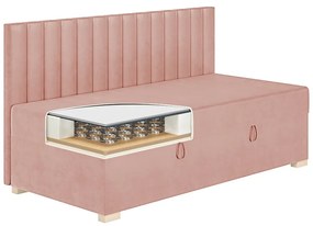 Różowe łóżko dziecięce ze schowkiem i materacem 90x200 cm Chill – Ghado