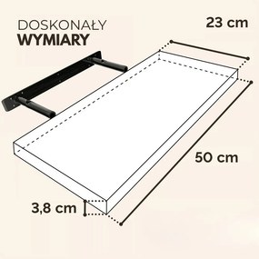 Półka ścienna FIGO + z konsolą, 50cm, ciemny dąb Casaria