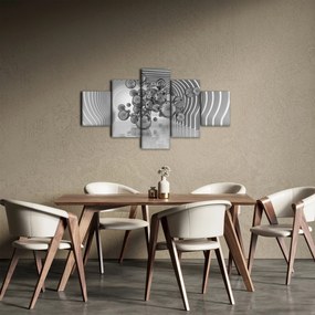 Obraz - Czarno-białe bąbelki (125x70 cm)