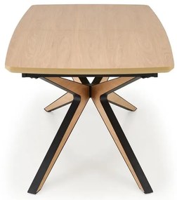 Stół rozkładany JAMES 160(220)x90 dąb naturalny/czarny HALMAR