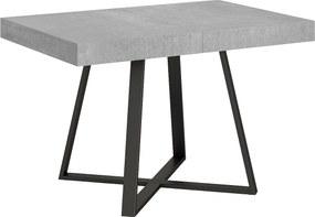 Stół rozkładany 120/204x80 cm Abbraccio cementu nogi antracytowe