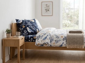 Poszewka na poduszkę z mikrofibry DENIM BIRDS 50x70 cm, niebieski