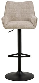 Beżowy hoker z regulowaną wysokością/z podłokietnikami (wysokość siedziska 85 cm) Eddie – Actona