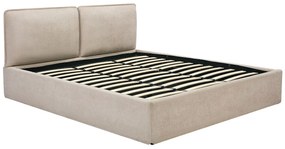 Łóżko ze skrzynią ze zdejmowanym pokrowcem  180 x 200 cm - Tkanina - Beżowy - TENESE