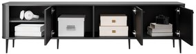 Szafka RTV Vesper 3D 187 cm - czarny / czarne nogi