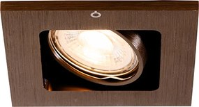 Zestaw 6 nowoczesnych reflektorów wpuszczanych ciemny brąz regulowane - Qure