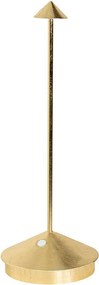 Lampa stołowa LED Pina Pro Gold Leaf z akumulatorem i ściemniaczem, bezprzewodowa, w kolorze szafranowym