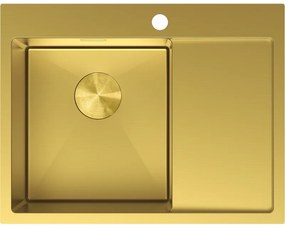 Mexen Exar zlewozmywak stalowy 1-komorowy z ociekaczem lewy 620 x 480 mm, złoty - 6431621005L-55