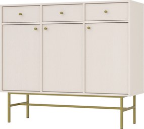 Komoda TORINO - Beżowy / Wysokość 108 cm / 125 cm / 3 szuflady