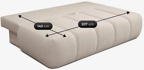 Sofa z Funkcją Spania SARIA Beżowa Boucle Nowoczesna