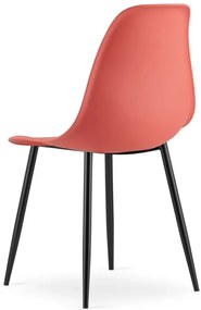 Czerwone nowoczesne krzesło na czarnych nogach cynober B3-Z56