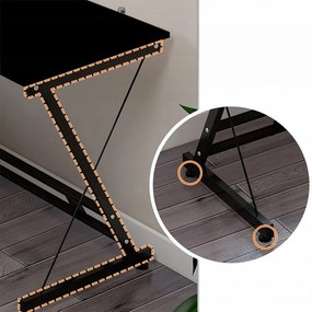 Nowoczesne biurko narożne w stylu industrialnym do komputera lub gier - 120x48x74 cm, czarne
