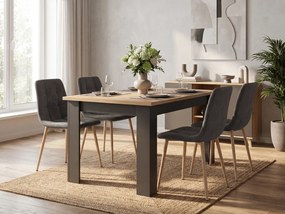 Ciemnoszare aksamitne krzesło KARA