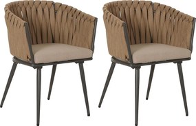 Krzesło do jadalni MCW-N38 (zestaw 2 sztuk),  beżowa poduszka jasnobrązowa