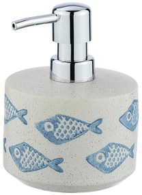 Niebiesko-biały ceramiczny dozownik do mydła Wenko Aquamarin, 475 ml