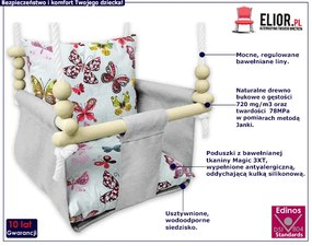 Kubełkowa huśtawka dla dzieci motylki G1-H20