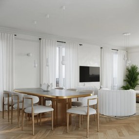 Lampa wisząca HALO 3P biała ryflowana SOLLUX  LIGHTING