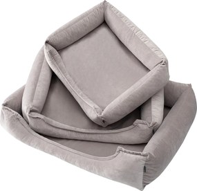 Legowisko dla psa XL kolor szary tkanina połyskliwa, welwetowa
