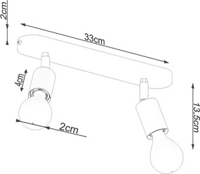Czarna metalowa lampa sufitowa ø 6 cm Brando – Sollux