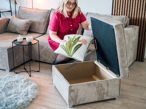 Jasnofioletowy taboret SMART COSARO z miejscem do przechowywania 65x65 cm