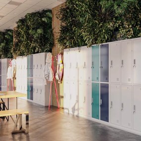 Szafa socjalna 6-skrytkowa Igor 90x45x185 cm, biała