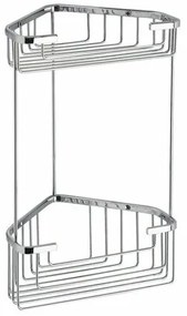 GEDY 2482 Smart dwupoziomowa półka narożna 20 x 32,5 x 15,1 cm, srebrny