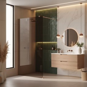 Kabina prysznicowa Walk-In Rea Flexi Brown / Brush Copper 100