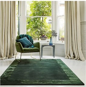 Ręcznie wykonany dywan Ręcznie wykonany dywan z wełny i wiskozy - 160x230cm - Zielony - Ascot