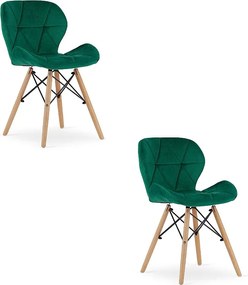 Krzesło Valora WAKO Velvet w kolorze zielonym, nowoczesny design do salonu x2