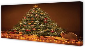 Duży obraz na płótnie Choinka, Prezenty, Lampki i Dekoracje
