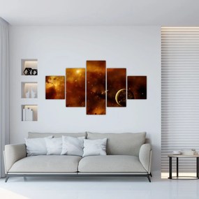 Obraz - Planety z mgławicą (125x70 cm)