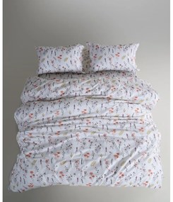 Biała pościel jednoosobowa z bawełny renforcé 140x200 cm Floral Dance Autumn – Mila Home Luxury