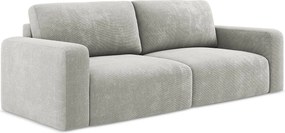 Kanapa 3-osobowa z funkcją spania - z tkaniny szenilowej - jasny szary - KONA