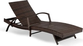 Fotel Ogrodowy Leżak FELIZ Technorattan Brązowy/Beżowy