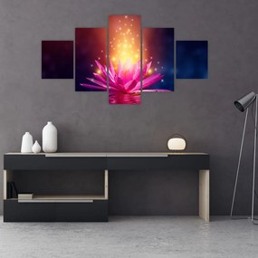 Obraz lilii wodnej na wodzie (125x70 cm)