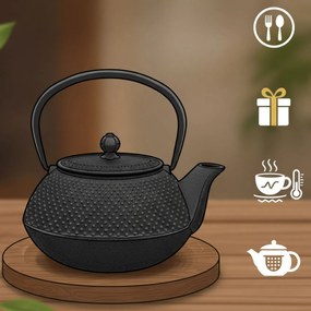 Dzbanek żeliwny z czarkami i podstawką KOGA, 1200 ml