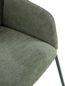 Zielone tapicerowane fotele jadalniane zestaw 2 szt. Aslin – MOME