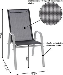 Zestaw sztaplowanych krzeseł ogrodowych 4  szt