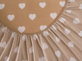 PrzytulneMieszkanie.pl Prześcieradło z mikrofibry CARAMHEART brązowe 90x200 cm