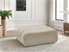 Beżowy podnóżek z materiału bouclé Azra – Bobochic Paris