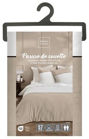 Biało-beżowa bawełniana pościel dwuosobowa 240x220 cm Gabrielle – douceur d'intérieur