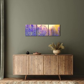 Obraz - Lawenda (z zegarem) (90x30 cm)