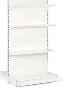 Regał sklepowy obustronny, pełne ścianki, 2200 x 1000 x 900 mm, podstawowy, biały